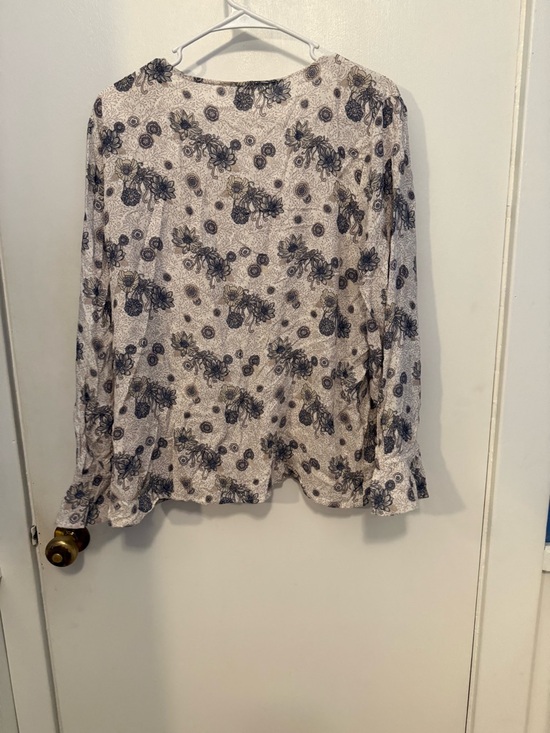 Lucky Brand Boho Peasant Cottage Long Sleeve Blouse V Neck Sz XL - Picture 5 of 5